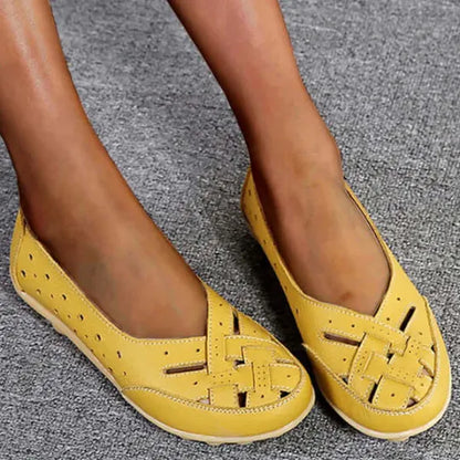 Women’s Breathable Woven Leather-Look Support Loafers