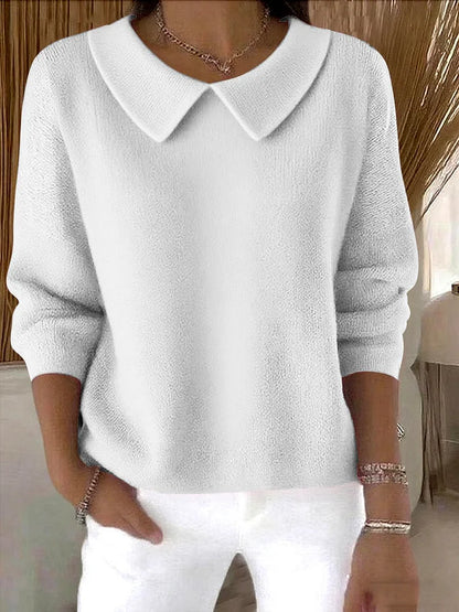 Women's Cotton Plain Long Sleeve Comfortable Sweater