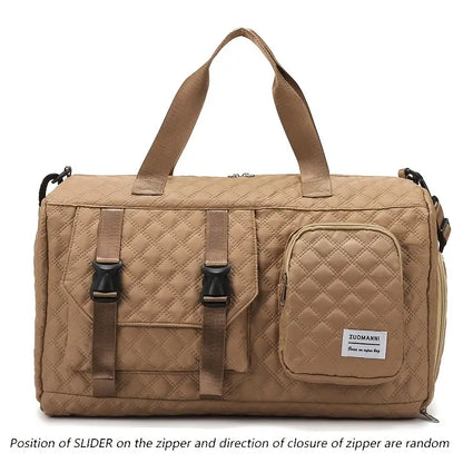 Spacious Argyle Nylon Travel Duffle Bag