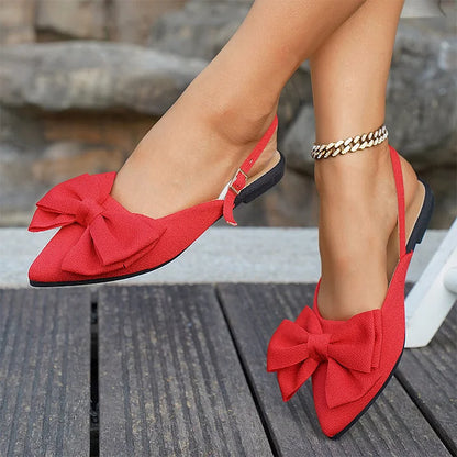Women’s Elegant Bow Slingback Flat Shoes
