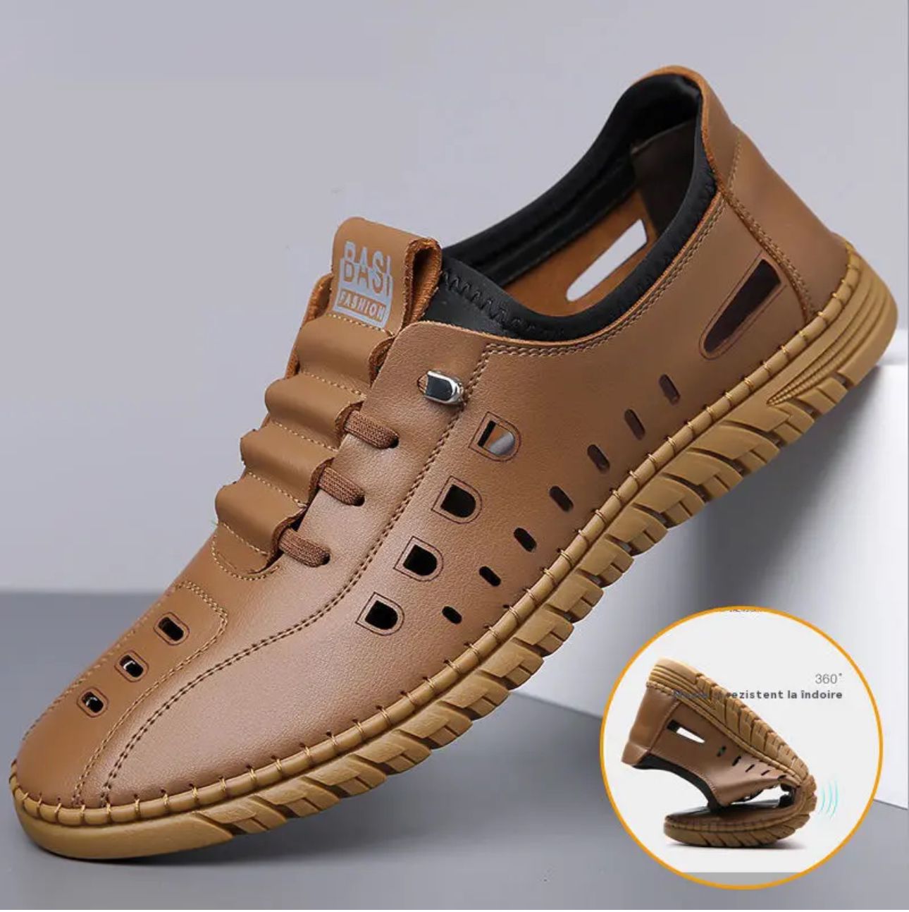 Breathable Leather-Look Business Flat Shoes