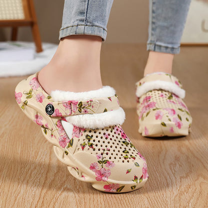 Women's Floral Cosy Lined Clogs