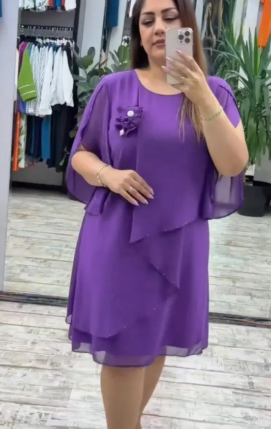 Elegant Chiffon Knee-Length Dress