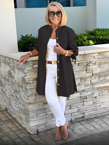 Women’s Elvara Swing Long Cotton Shirt Jacket