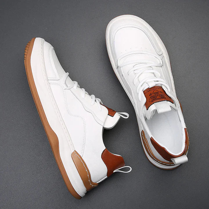 Men’s Leather-Look Cushioned Trainers