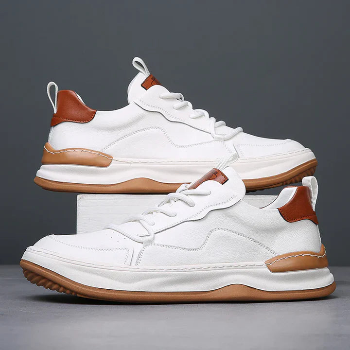 Men’s Leather-Look Cushioned Trainers