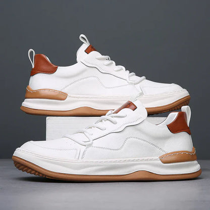 Men’s Leather-Look Cushioned Trainers
