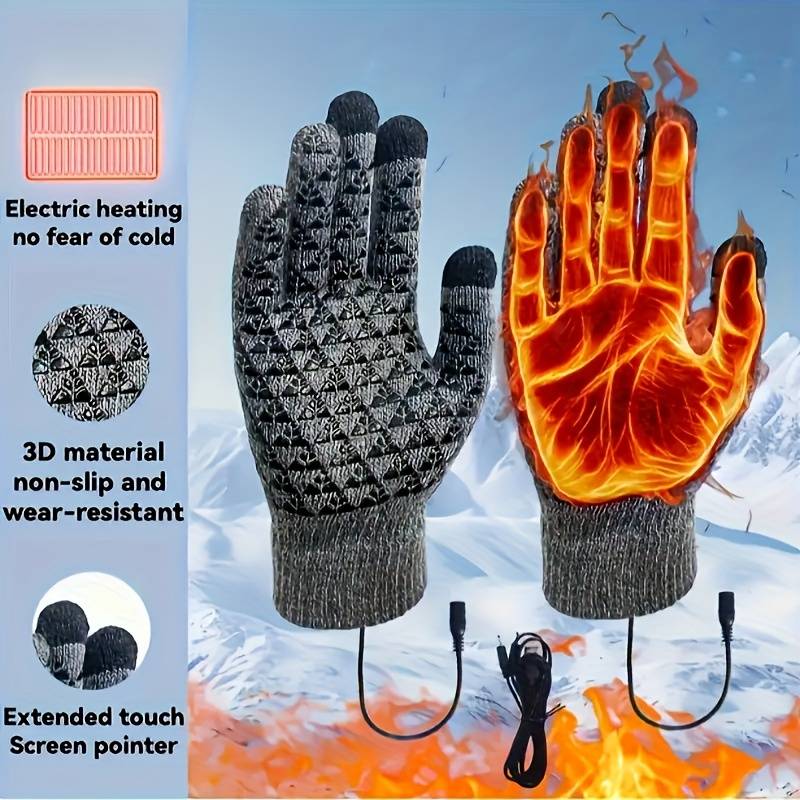 USB-Powered Heated Touchscreen Gloves with Auto Shut-Off