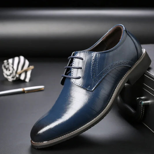 Men's Italian Leather-Look Oxford Shoes