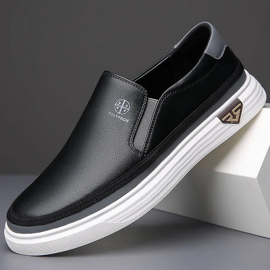 Men's Italian Leather-Look Loafers