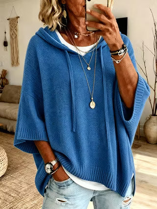 Women's Hooded Three-Quarter Sleeve Top