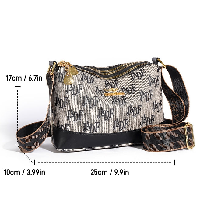 Women’s Printed Crossbody Shoulder Bag with Wide Strap