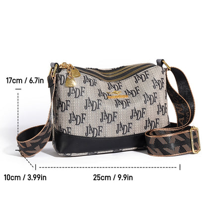 Women’s Printed Crossbody Shoulder Bag with Wide Strap