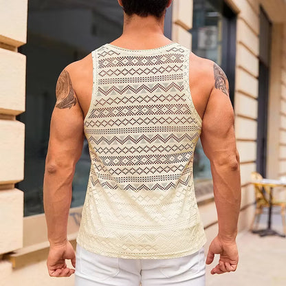 Men’s Open-Knit Sleeveless Vest