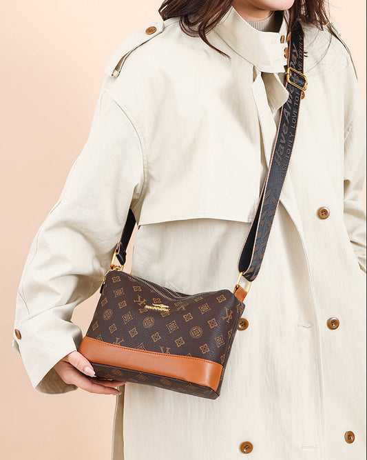 Women’s Printed Crossbody Shoulder Bag with Wide Strap