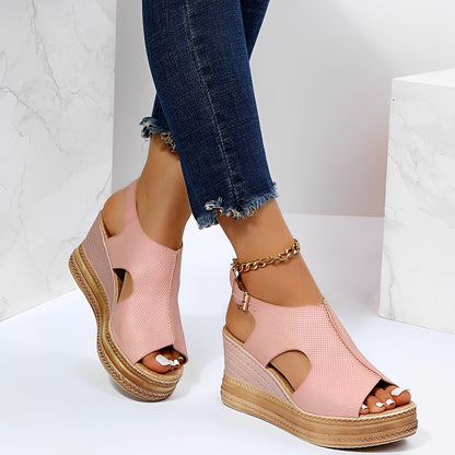 Chic Glitter Wedge Sandals