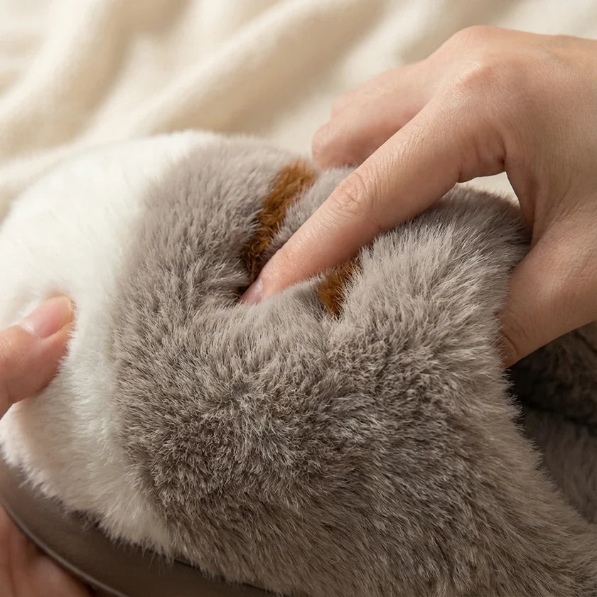Cat Paw Plush House Slippers