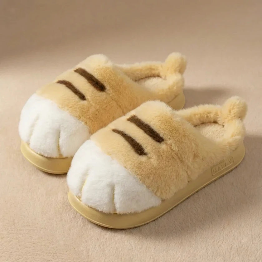 Cat Paw Plush House Slippers