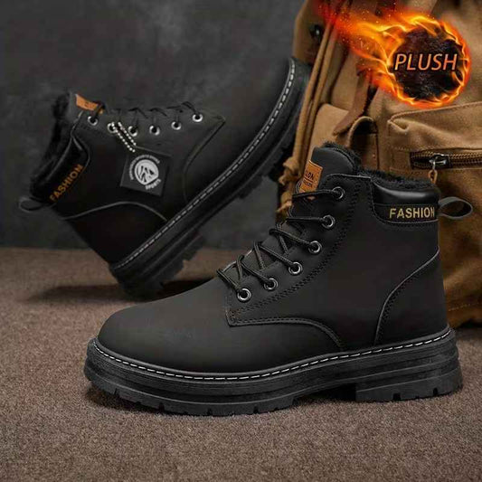 Men’s Fleece-Lined Grip-Sole Mid-Calf Boots