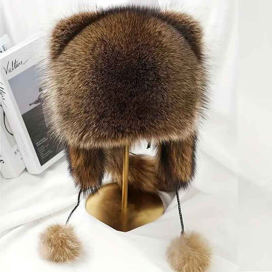 Faux Fur Tail Tassel Trapper Hat