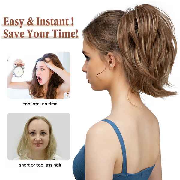Synthetic Claw Clip Top Knot Ponytail Hairpiece