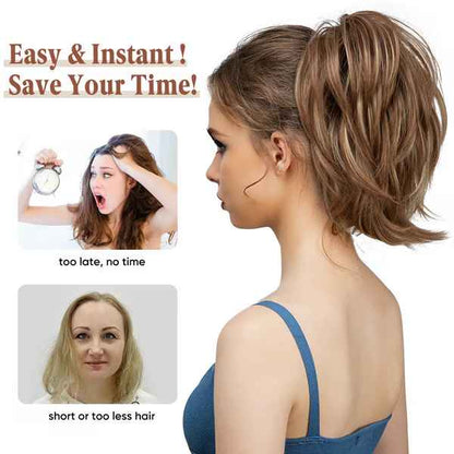 Synthetic Claw Clip Top Knot Ponytail Hairpiece