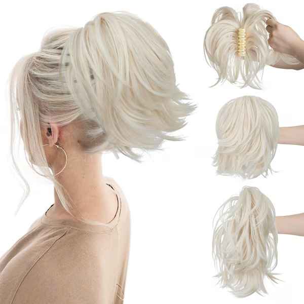 Synthetic Claw Clip Top Knot Ponytail Hairpiece