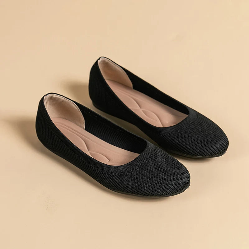 Breathable Knitted Pointed Toe Sandals