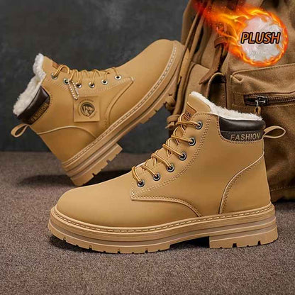 Men’s Fleece-Lined Grip-Sole Mid-Calf Boots