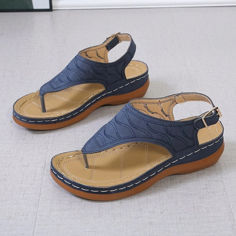 Embroidery Comfy Wedge Sandals