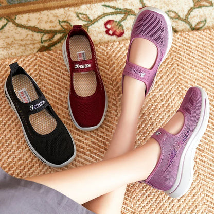 Casual Comfortable Breathable Walking Shoes With Elastic Strap