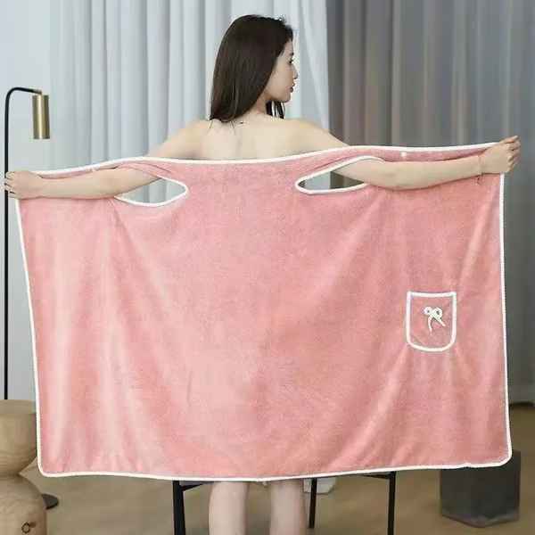 Women’s Wearable Coral Fleece Towel Wrap Skirt