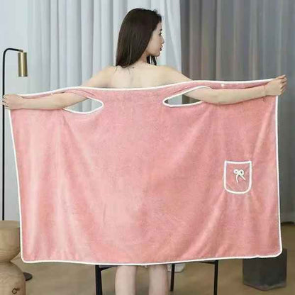 Women’s Wearable Coral Fleece Towel Wrap Skirt