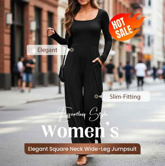 Women’s Square-Neck Wide-Leg All-Day Jumpsuit