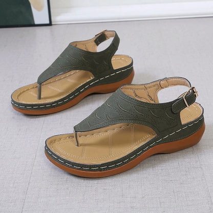Embroidery Comfy Wedge Sandals