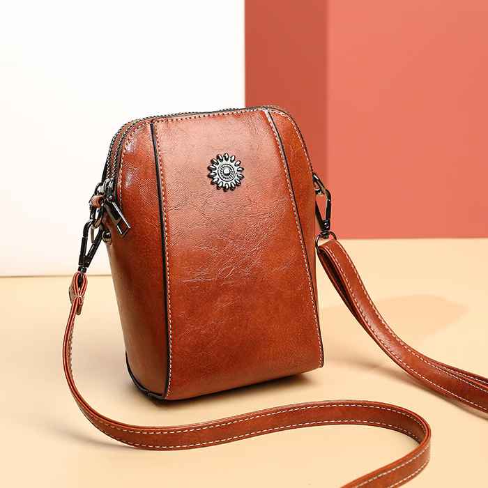 Women’s Soft Leather-Look Phone Crossbody Bag