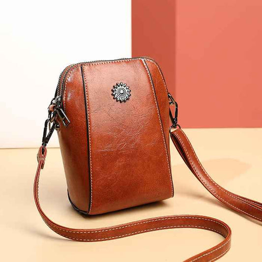 Women’s Soft Leather-Look Phone Crossbody Bag