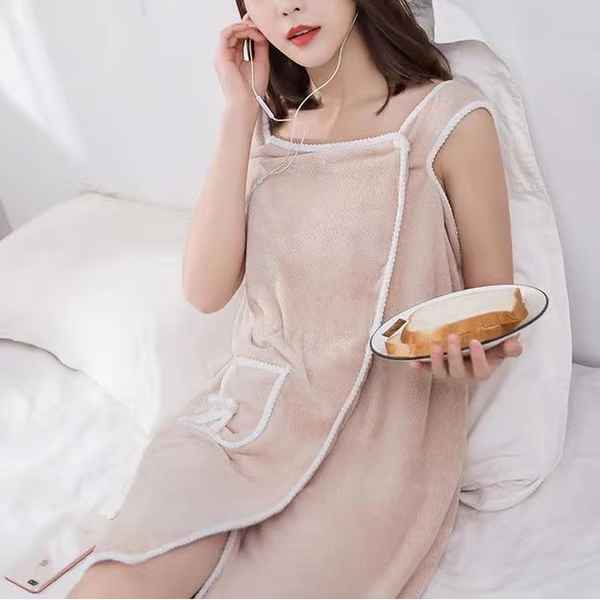 Women’s Wearable Coral Fleece Towel Wrap Skirt