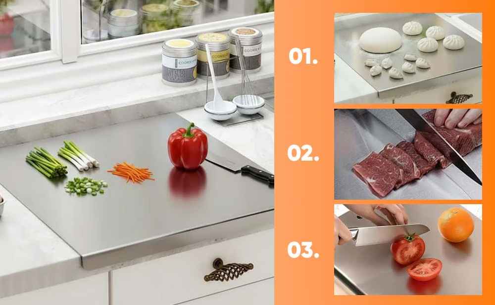 Stainless Steel Non-Porous Kitchen Cutting Board