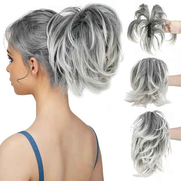 Synthetic Claw Clip Top Knot Ponytail Hairpiece