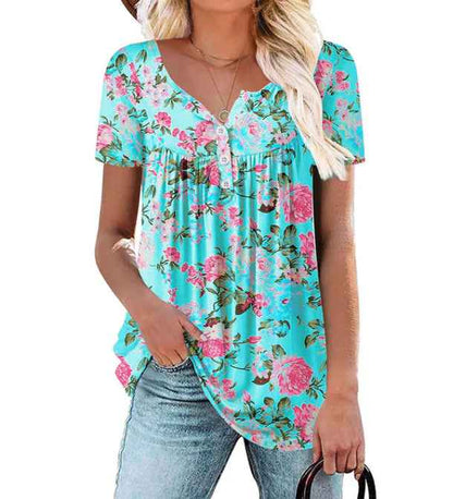 Women's Floral Button-Front Top