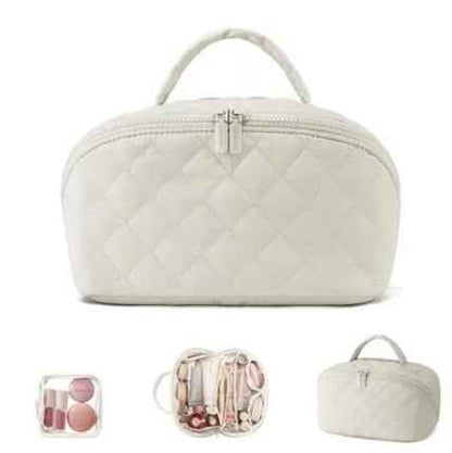 Women’s Quilted Large-Capacity Handle Cosmetic Organiser