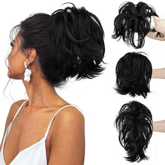 Synthetic Claw Clip Top Knot Ponytail Hairpiece