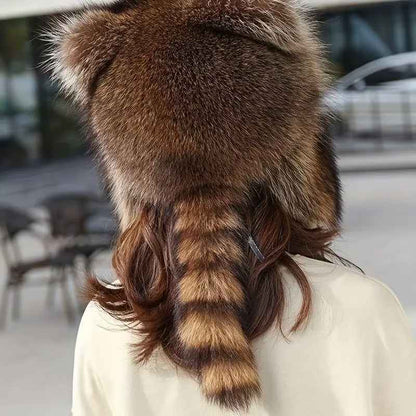 Faux Fur Tail Tassel Trapper Hat