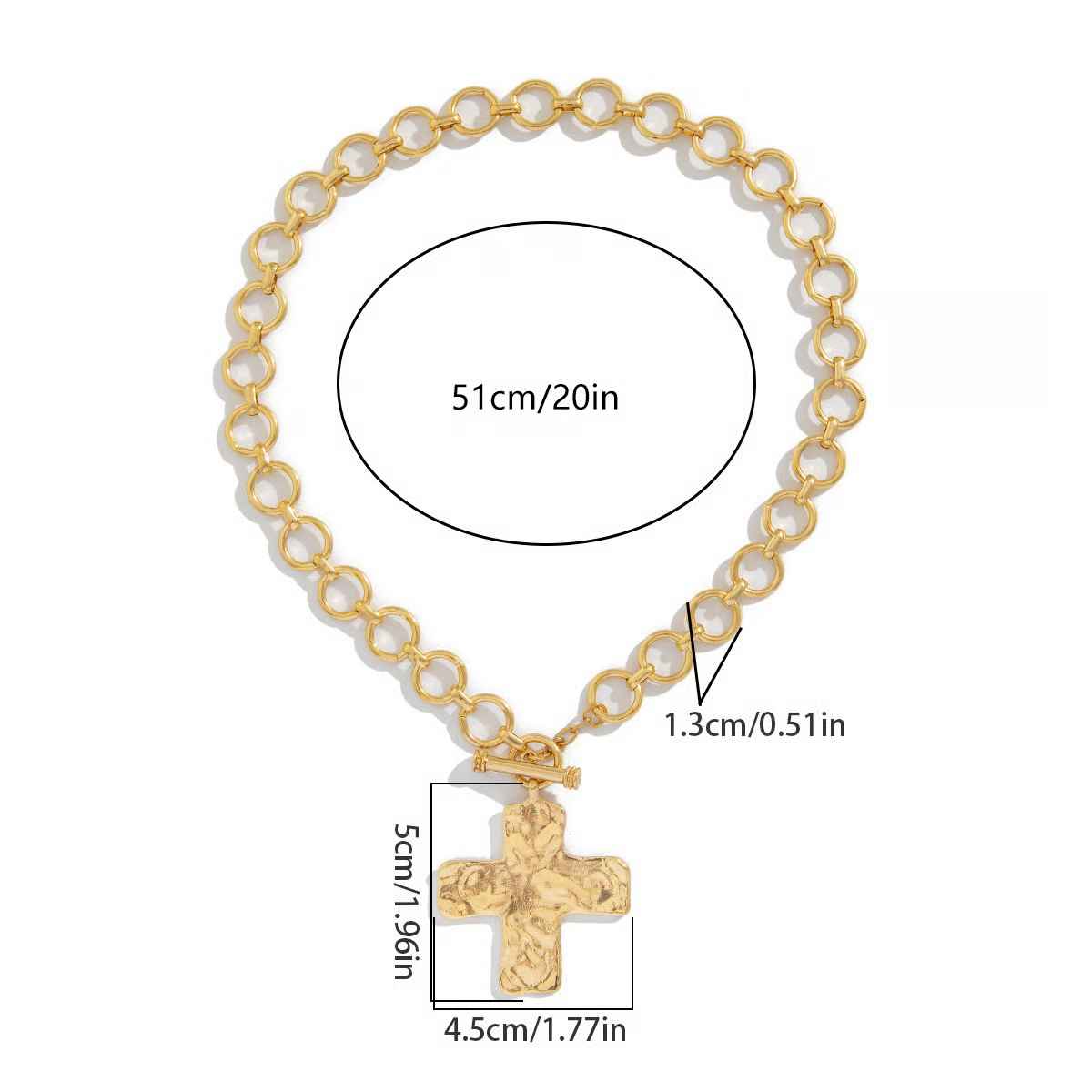 Women’s Hammered Cross Pendant Necklace