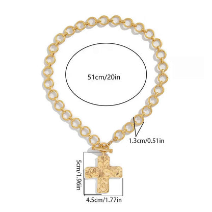 Women’s Hammered Cross Pendant Necklace