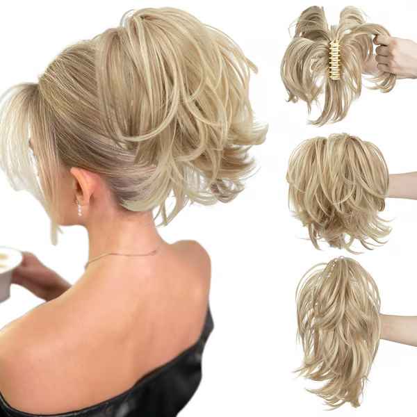 Synthetic Claw Clip Top Knot Ponytail Hairpiece