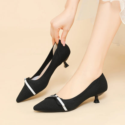 Women's High Heel Knitted Multi-color Shoes