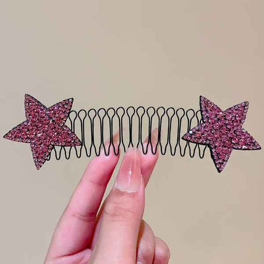 Women’s Rhinestone Star Flyaway Control Hair Comb