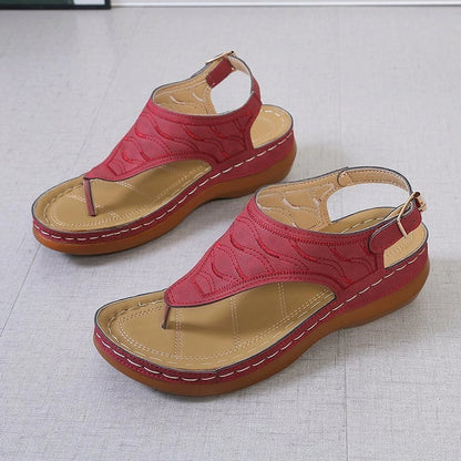 Embroidery Comfy Wedge Sandals